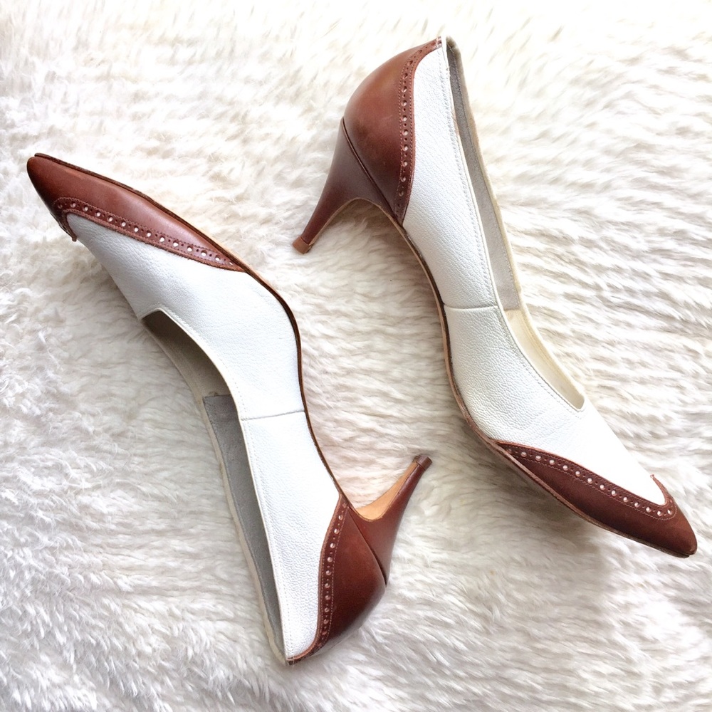 🎉Vintage Wingtip Heels Rustic Wedding Shoes